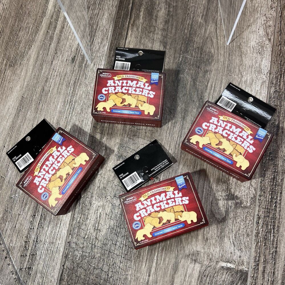 Lot of 4 Christmas Shoppe Animal Crackers Box Ornament gift collectibles NWT